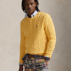 Baumwollpullover mit Zopfmuster