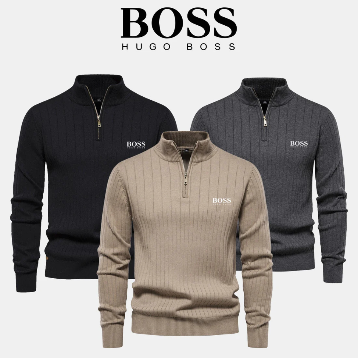 H&B - Herren Zip-Up Strickpullover (Ausverkauf)