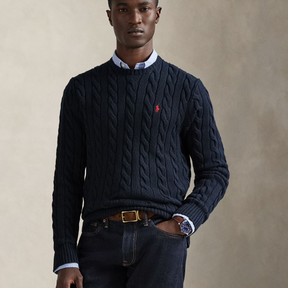 Baumwollpullover mit Zopfmuster