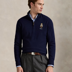Polo Bear Wool Quarter-Zip Jumper