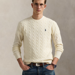 Woll-Kaschmir-Pullover mit Zopfmuster