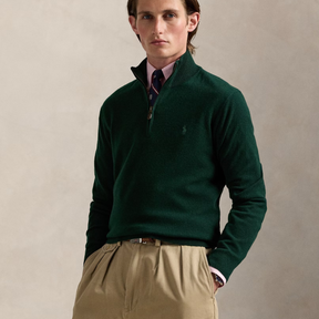 Wollpullover mit Viertelreißverschluss