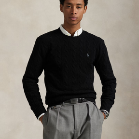 Woll-Kaschmir-Pullover mit Zopfmuster