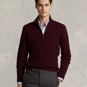 Woll-Kaschmir-Pullover mit Zopfmuster