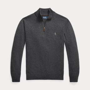 Wollpullover mit Viertelreißverschluss