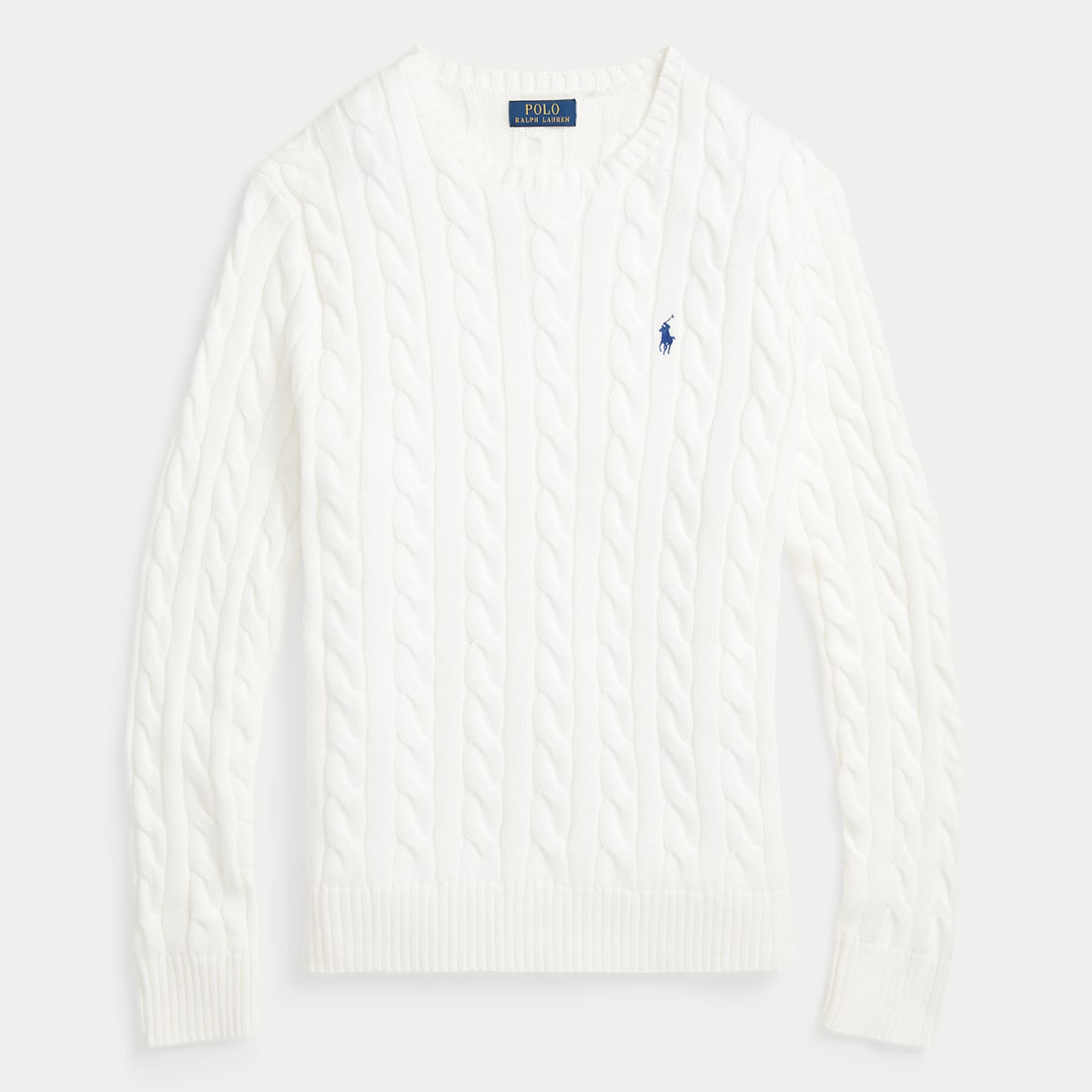 Baumwollpullover mit Zopfmuster