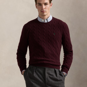 Woll-Kaschmir-Pullover mit Zopfmuster