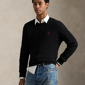 Baumwollpullover mit Zopfmuster